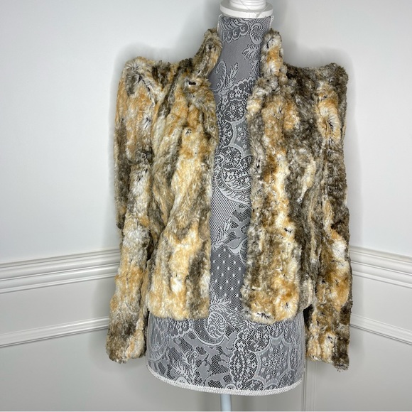 ALICE & Olivia Faux Fur Animal print Jacket size Xs - Picture 11 of 16
